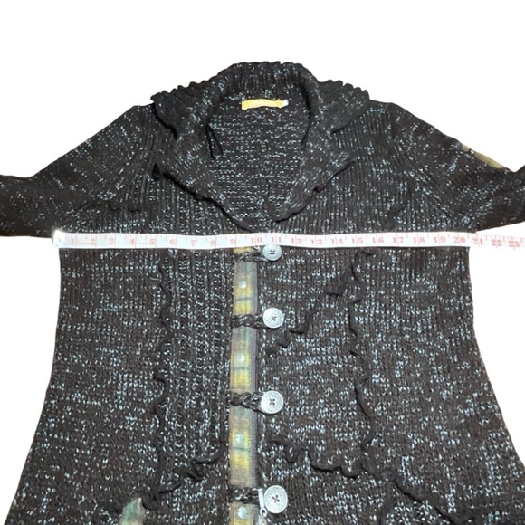 CRISCA Poly Acrylic Wool Blend Long Sleeve Button Front Brown Cardigan US Sz L - Picture 5 of 9